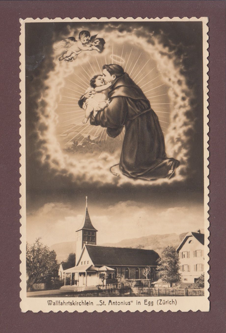Cartoline postali: EGG - Wallfahrtskirchlein St. Antonius - 1934 – Usato da Pully venduto da nicecards