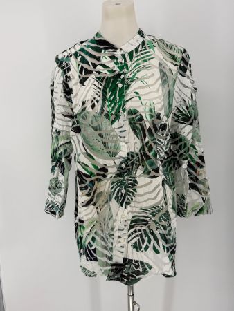 Bluse mit Palmen Print, transparent, Gr. 44 von Mona