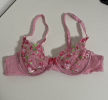 Rosa Lounge BH mit Blumenmuster, Grösse 75A, neuwertig!