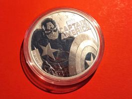 1 OZ UNZE CAPITAN AMERICA 2019 MARVEL SILBER 999 TUVALU