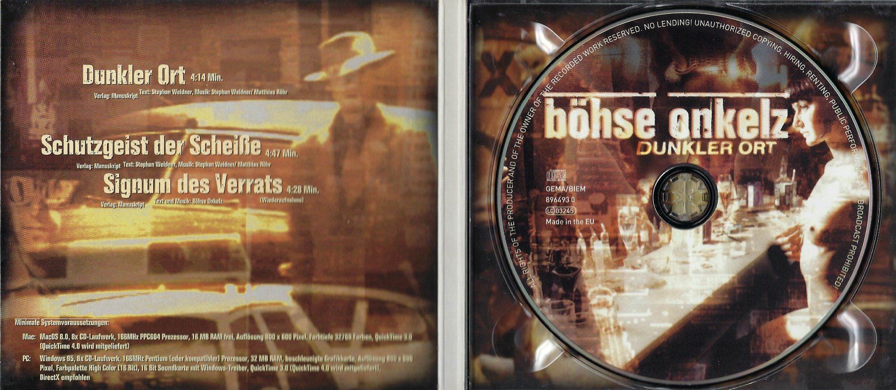 CDs: CD: BÖHSE ONKELZ - Dunkler Ort – D'occasion à Rotkreuz par groeli69 3