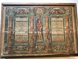 Antikes Bausteinset farbige Steine Spielzeug Richter ca 1900