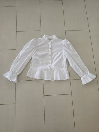 Bluse Weiss Grösse 36 mit Rüschen