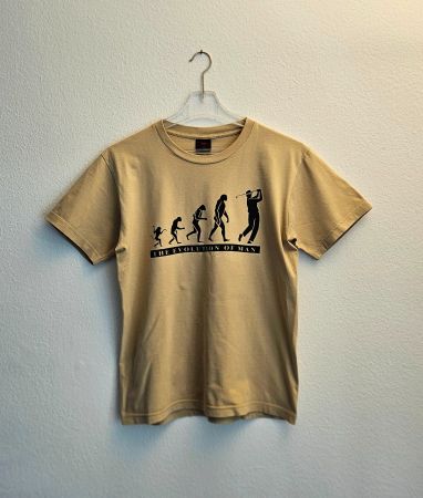 T-Shirt Golfer-Motiv beige (Grösse: M)