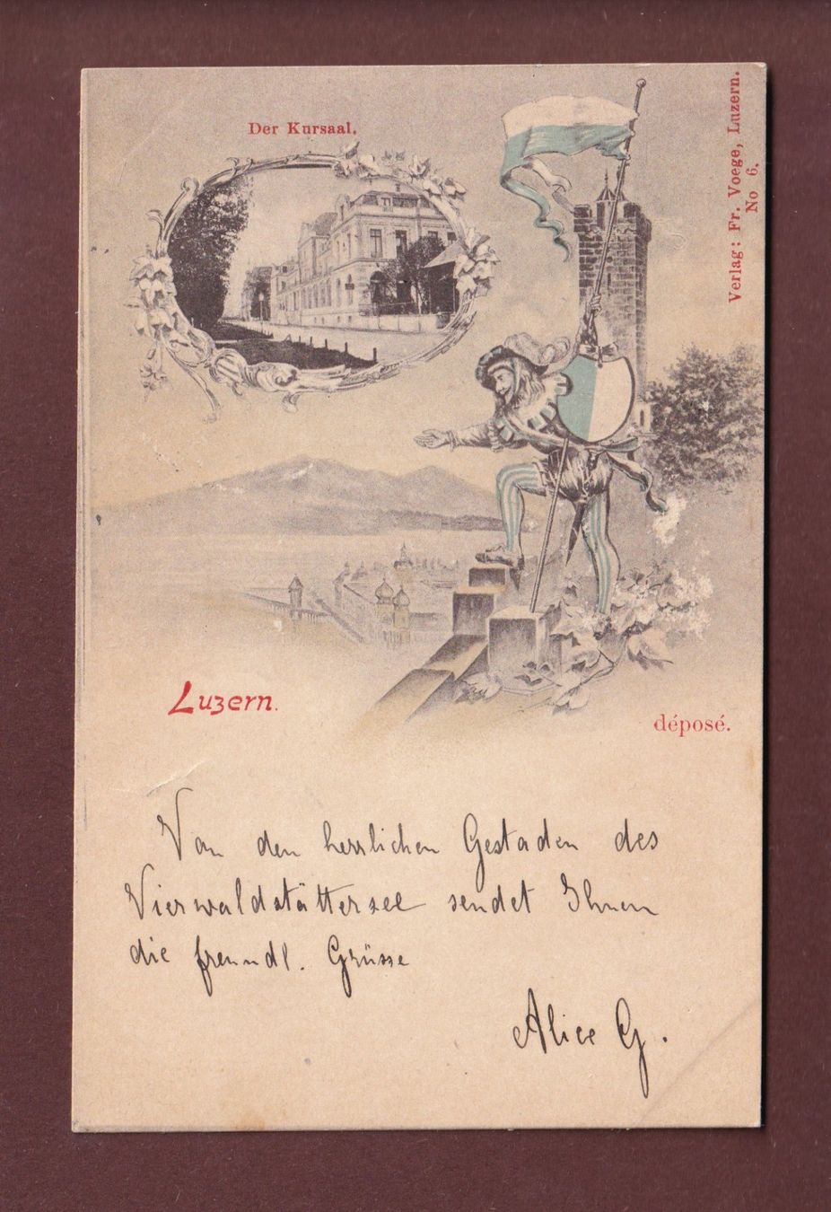 Cartoline postali: LUZERN - 1899 – Usato da Pully venduto da nicecards