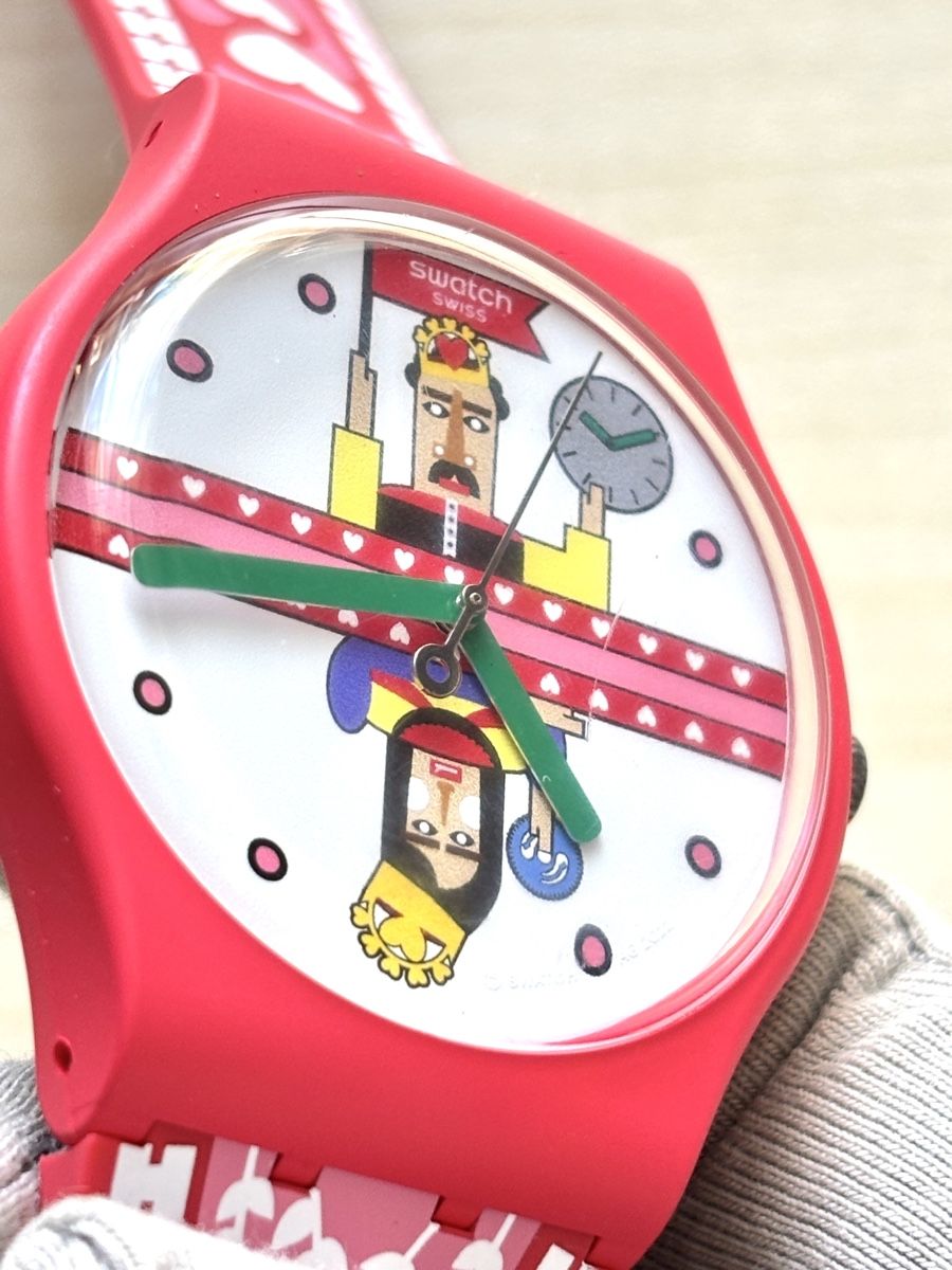 Swatch Orologi: Swatch Uhr Rot mit Motiv  – Usato da Grenchen venduto da chththl 4