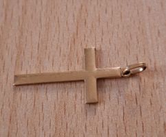 Kreuz Anhänger vergoldet 