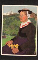 Bundesfeierkarte 1933 , Nr. 57oa * , Walliserin