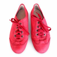 Damen Lederschuhe Rot