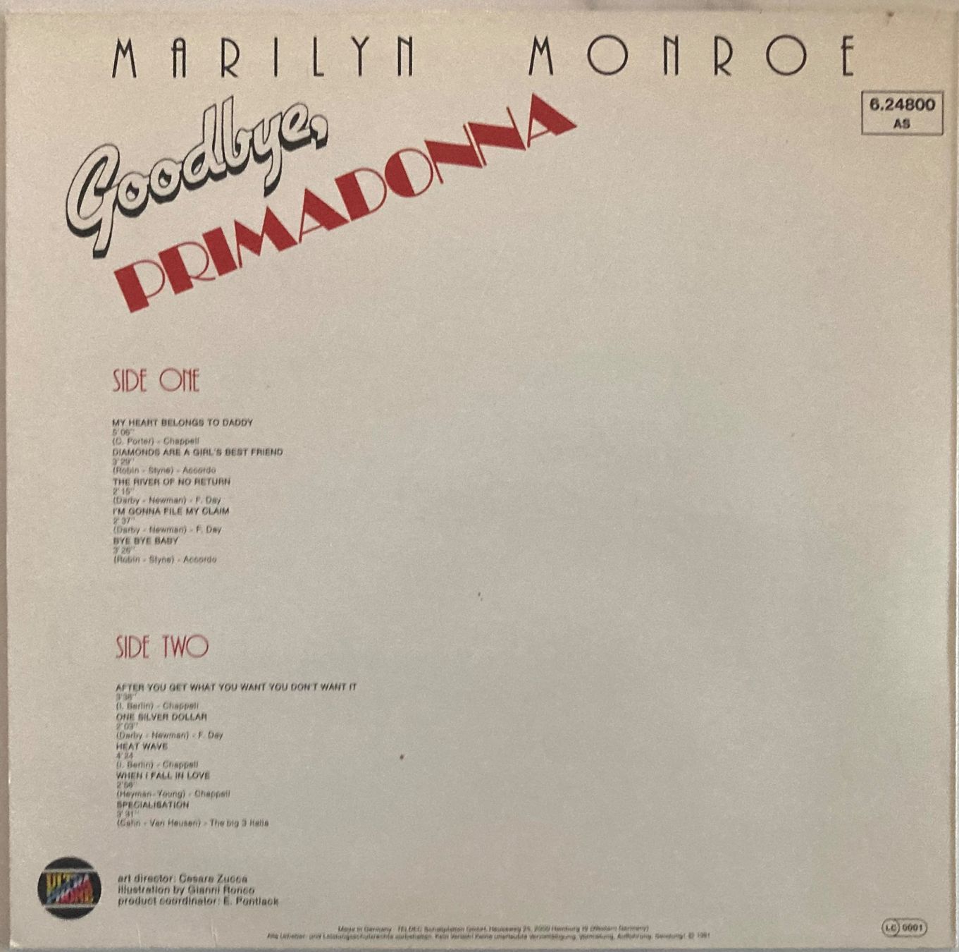 Dischi in vinile: MARILYN MONROE - GOODBYE, PRIMADONNA – Usato da Poliez-Pittet venduto da Newtown-Records 1