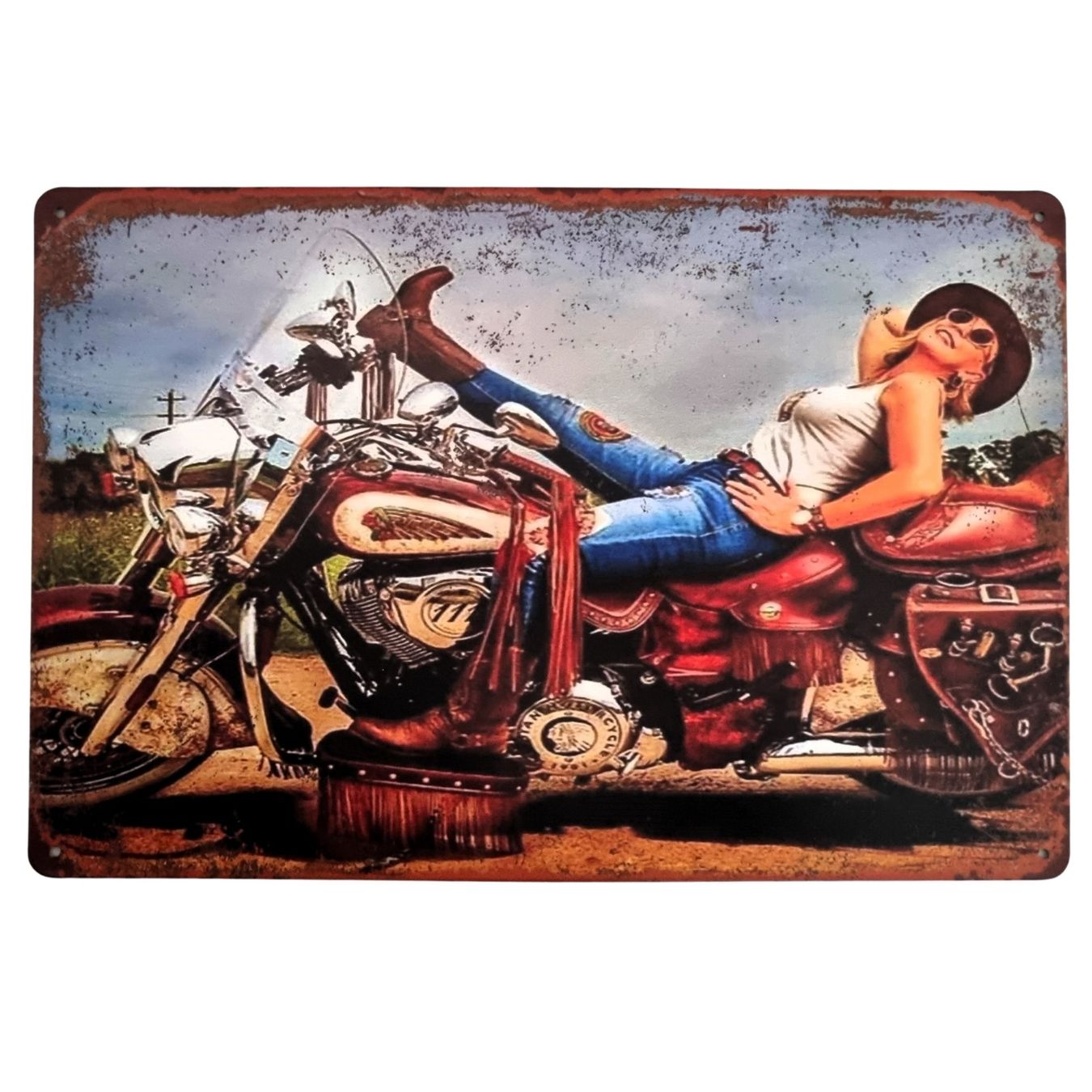 Insegne: Cooles Blechschild "Indian Motorcycle", Deko – Nuovo e nell'imballaggio originale da Figino venduto da mayam63 1