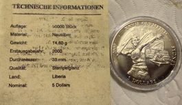 Liberia 5 Dollars 2000 PP