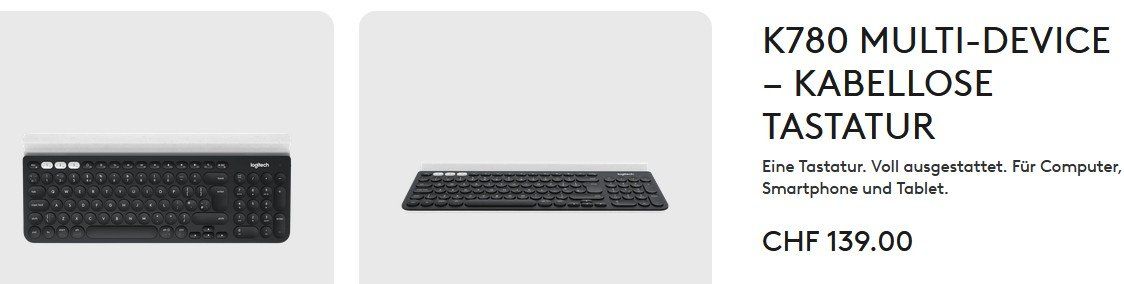 Tastiere: Logitech K780 Multi-Device Clavier Keyboard Tastatur – Usato da Collonges venduto da arashee 5