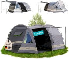 SKANDIKA Kambo 4 Tunnelzelt grau/beige