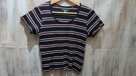 🎉 Chicorée Ripp-Shirt gestreift - M - Lässiger Y2K-Look