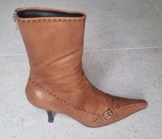 Original PRADA Vintage Leder Stiefeletten Cognac – Gr. 37.5