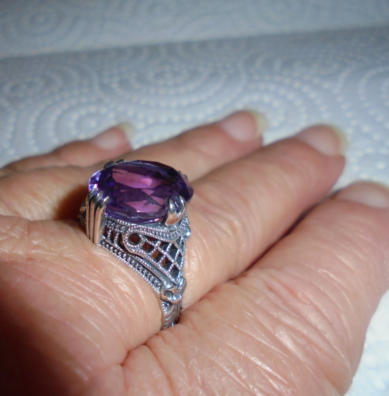 Anelli: Echtschmuck: Amethyst-Silberring 925er Grösse 56/18 – Nuovo (secondo la descrizione) da Zuchwil venduto da maumauchi 9