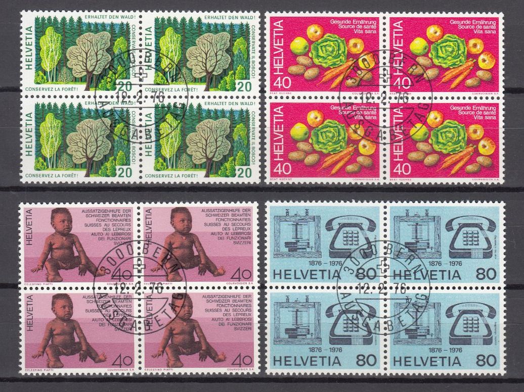 Tutti i francobolli: SBK 572 - 575 4er Block mit ET – Usato da Bürglen TG venduto da StampGraf