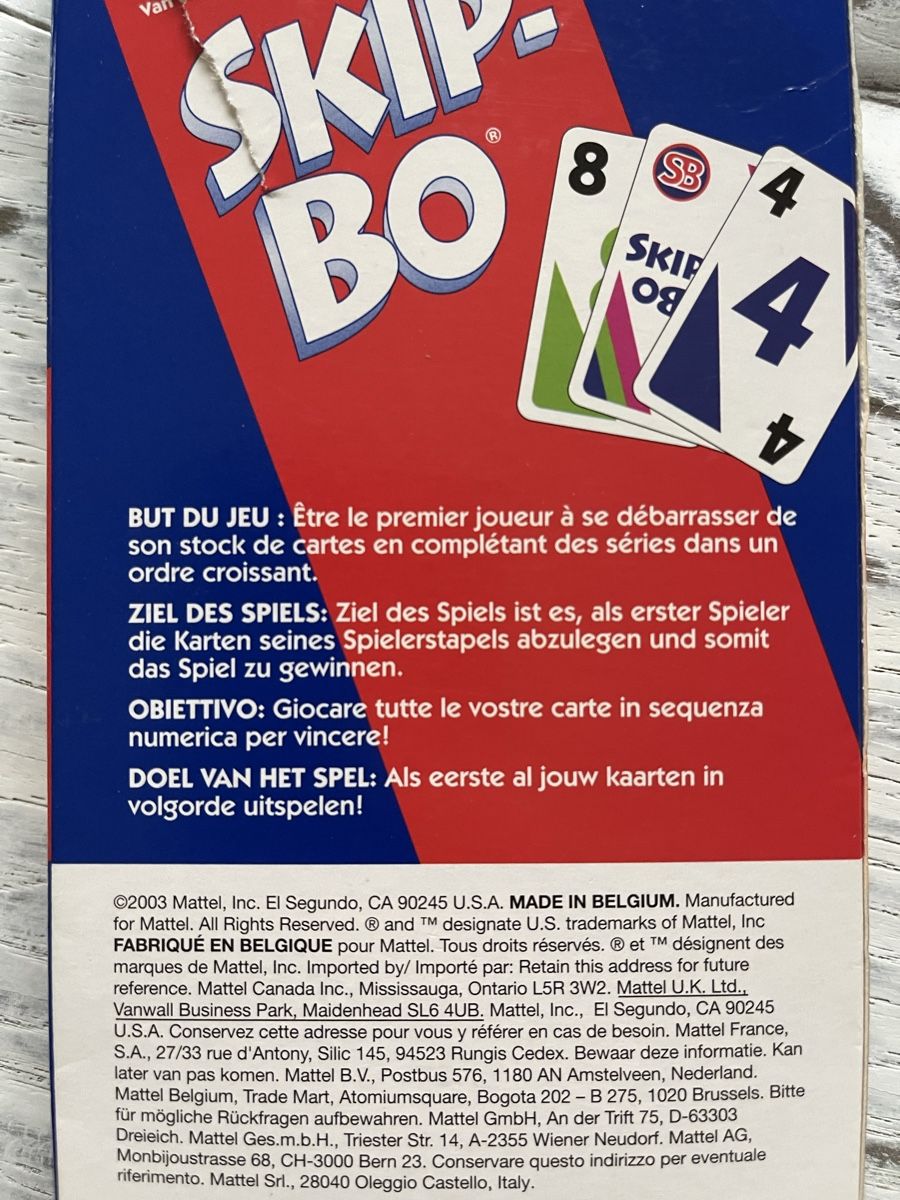 Mattel Spiele: Skip-Bo Spiel, neu – Neu (gemäss Beschreibung) aus Schönenbuch von  1