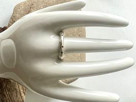 Skulpturaler Designer Silberring 925 rund massiv G51 Vintage