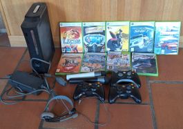Spielkonsole Microsoft Xbox 360 120GB mit viel Zubehör