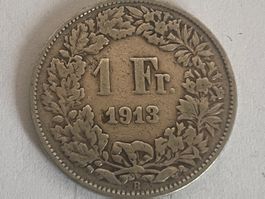 Pièce de 1 franc en argent 1913