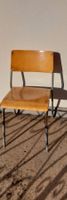 Vintage Schulstuhl / Werkstattstuhl aus Holz & Metall stabil