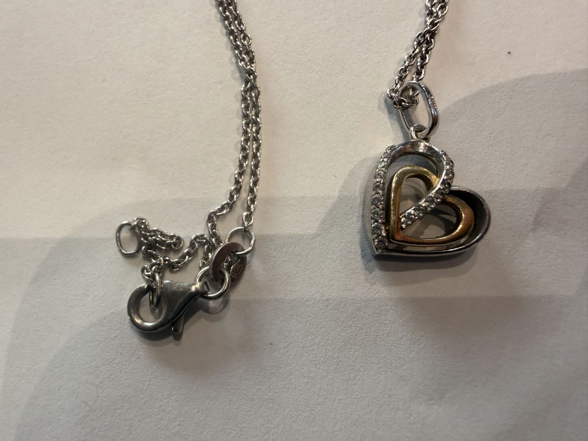 Catenine: Silber Halskette Herz mit Zirkonia – Usato da Balterswil venduto da new_one-123 1