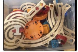 Kugelbahn Spielset Kunststoff und Holz, guter zustand!