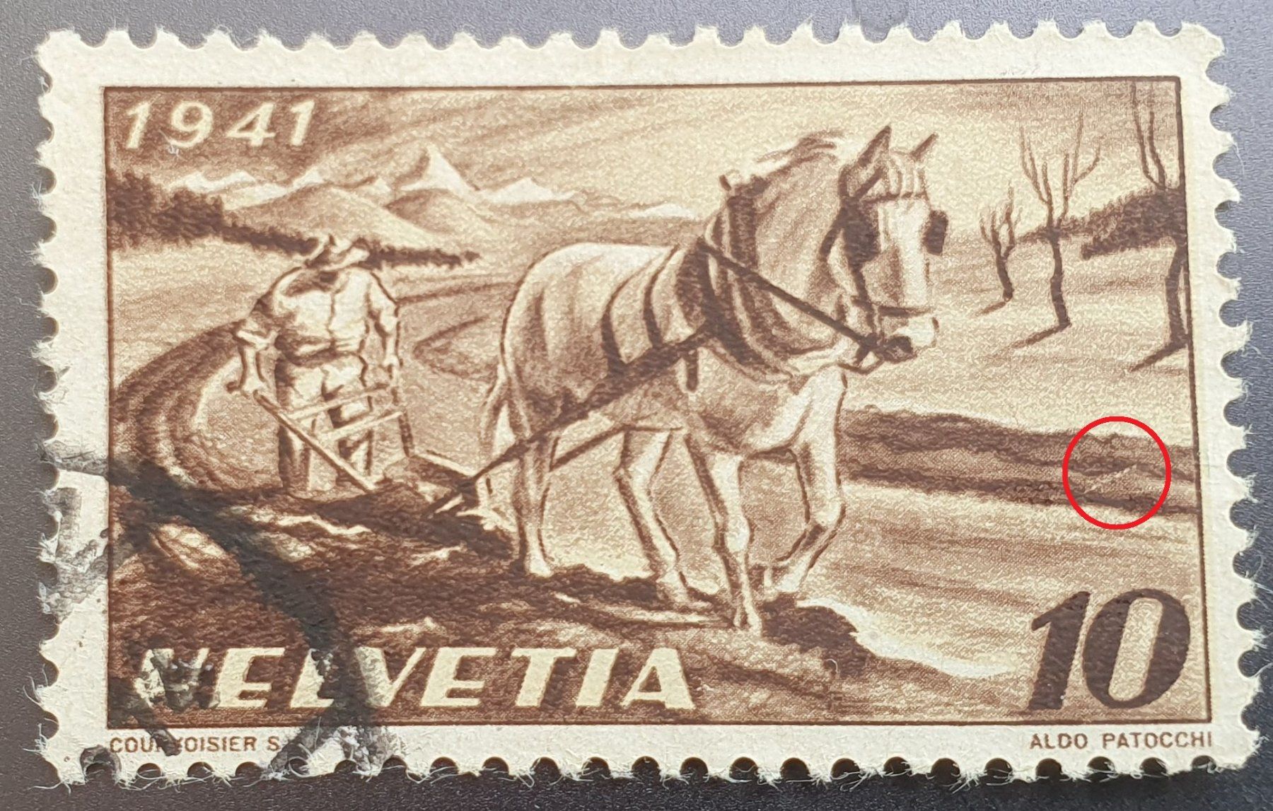 Alle Briefmarken: 252.4.01a Rasterfehler Y – Gebraucht aus Fislisbach von Zigzag12