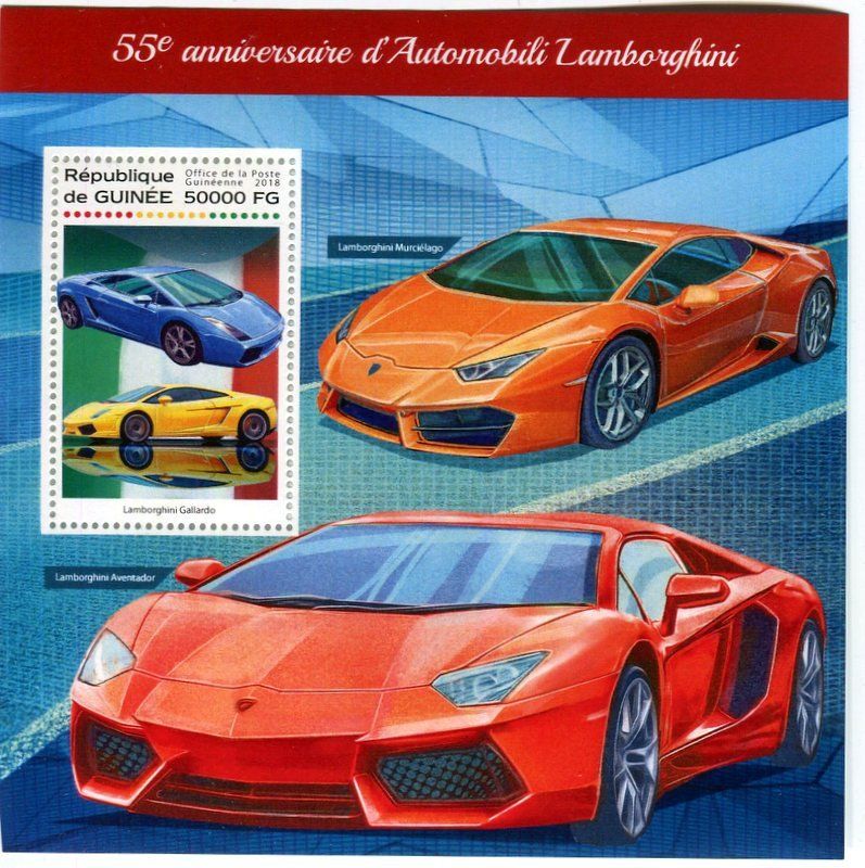 Tutti i francobolli: Block "Lamborghini". Guinea – Nuovo e nell'imballaggio originale da Basel venduto da Butsch5