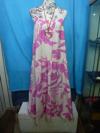 MAXI TRÄGERKLEID MNG GR L BAUMWOLLE MAXIKLEID SOMMER ROSA