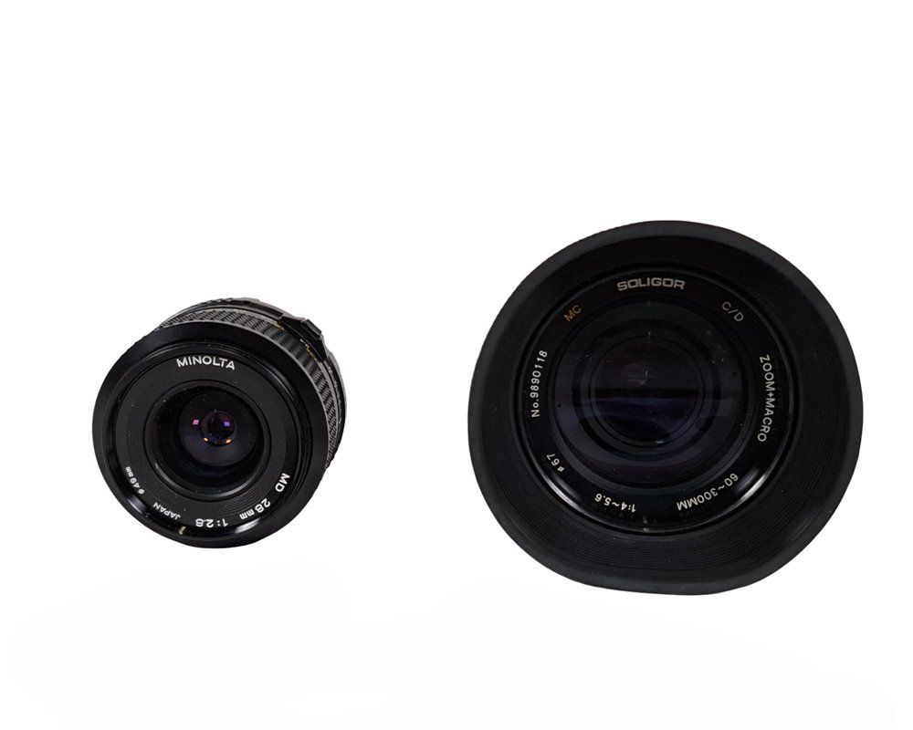 Minolta Obiettivi: Set aus 2 Objektiven und Converter zu Minolta – Usato da Wil SG venduto da Restwert_Wil 1