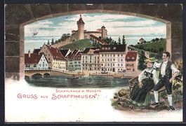 Schaffhausen, Schifflände mit Munoth, P