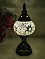 Lampe de table en mosaïque  vintage  en pierre de verre