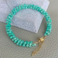 Wunderschön Amazonit Armband Perle 19 cm Bracelet Amazonite