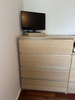 IKEA MALM 4-drawer chest, white-stained oak
