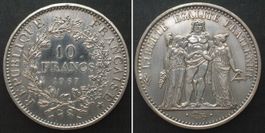 FRANCE 10 Francs 1967 HERCULE argent SUP-