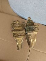 2 antike Bronze Vorhangstangenhalter, Raffhalter
