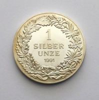 1oz 999 Silver/ argent,  HELVETIA - SILBER UNZE 1991