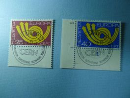 1973 Europa 543-544 ET Vollstempel Geneve CERN