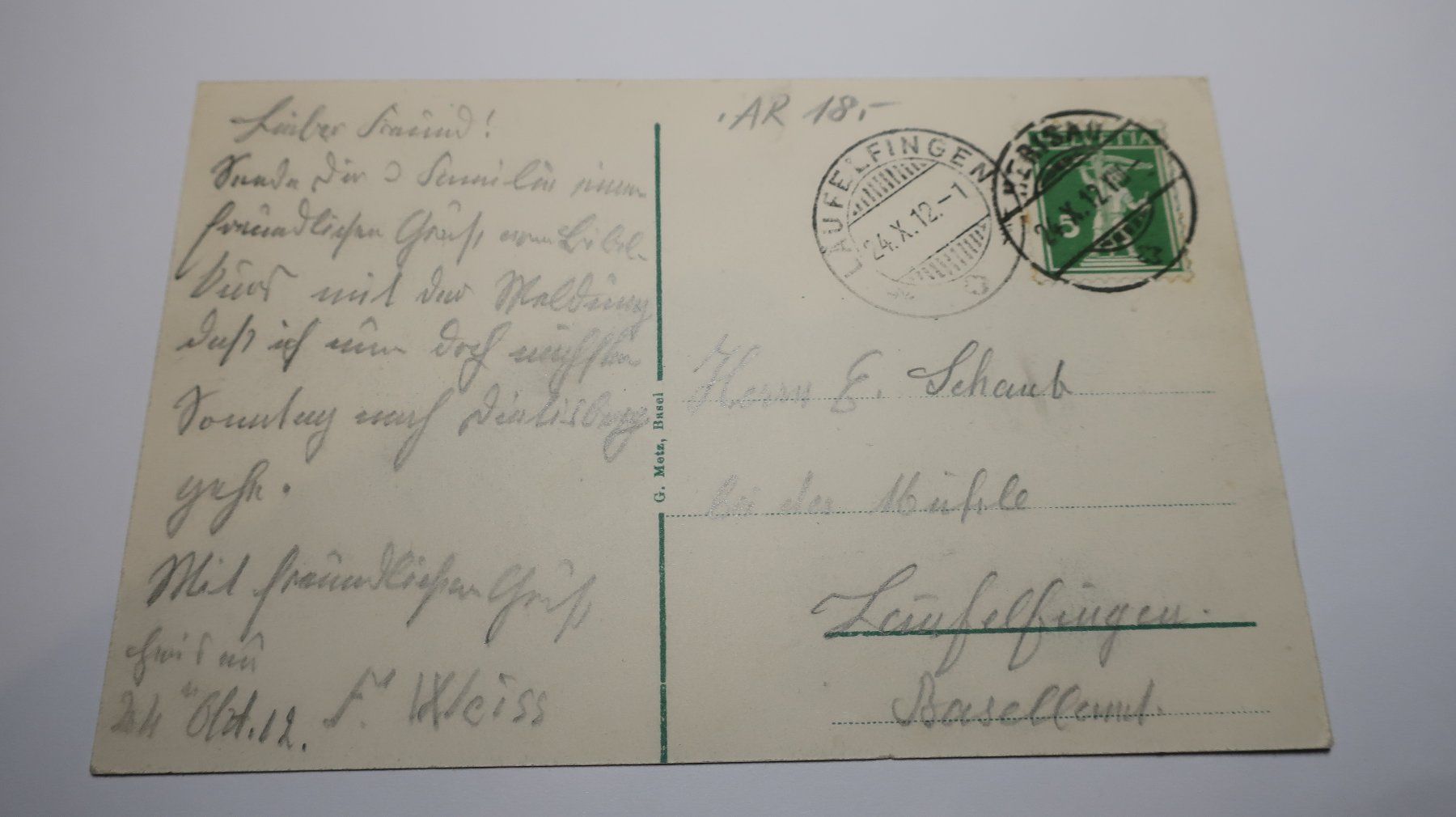 Cartoline postali: Herisau Heinrichsbad 1912 – Usato da Cormoret venduto da Pascalll2001 3