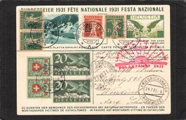 Bundesfeier 1931 , Zeppelin Polarfahrt 1931 , topfrankierung