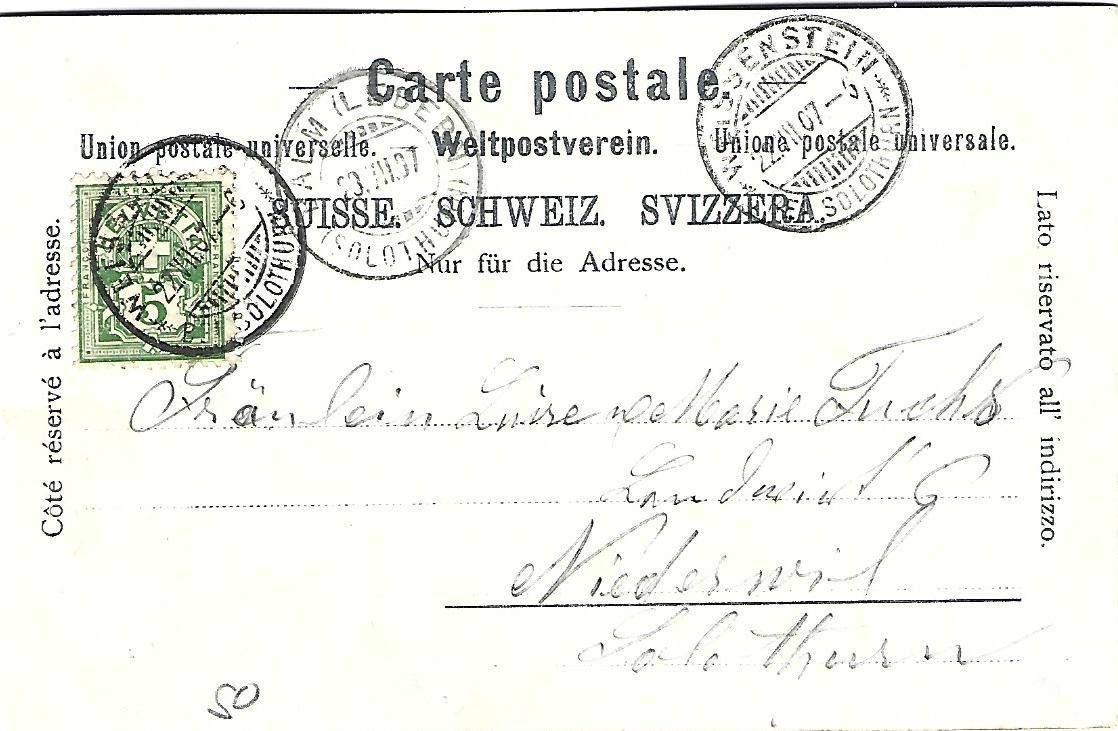 Cartoline postali: Gruss vom Hinter-Weissenstein – Usato da Wetzikon ZH venduto da Brulu100 1