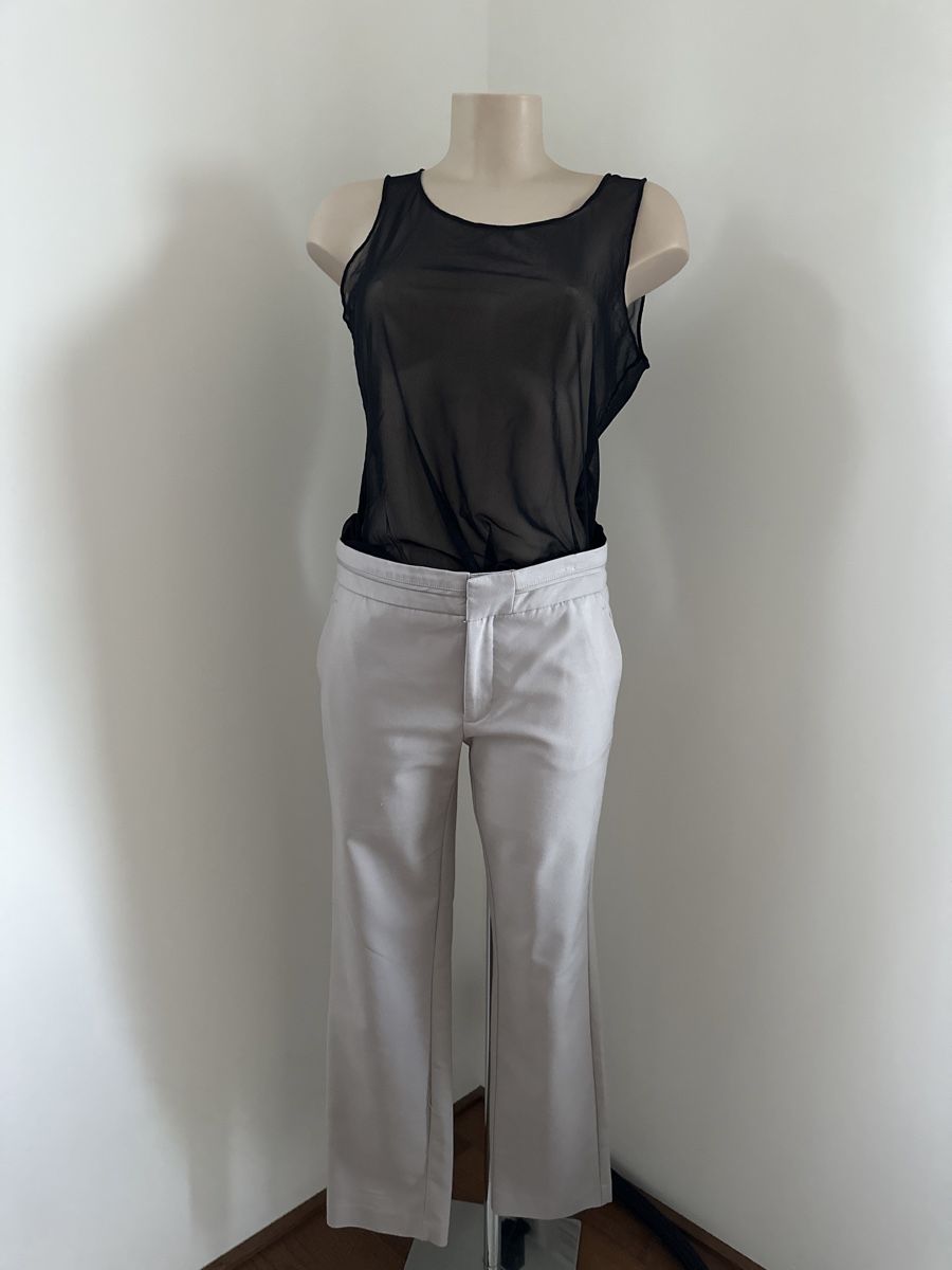 Mango Pantaloni: Elegante Mango Stoffhose hellgrau Gr. 38 – Usato da Chur venduto da Renibe