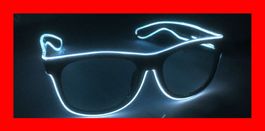 LED Brille WEISS WHITE BLANCHE Partybrille Fasnachtskostüm