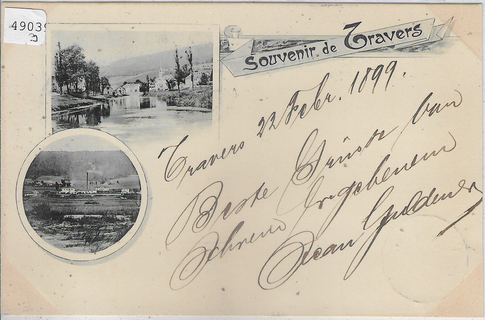 Cartoline postali: Souvenir de Travers 1899 – Usato da Ettingen venduto da Kartenplanet