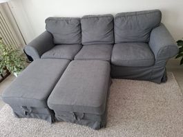Sofa Ektrop mit zwei Hocker MUSS WEGEN UMZUG WEG