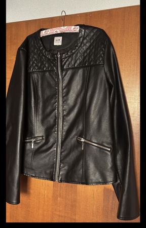Veste simili cuir noire