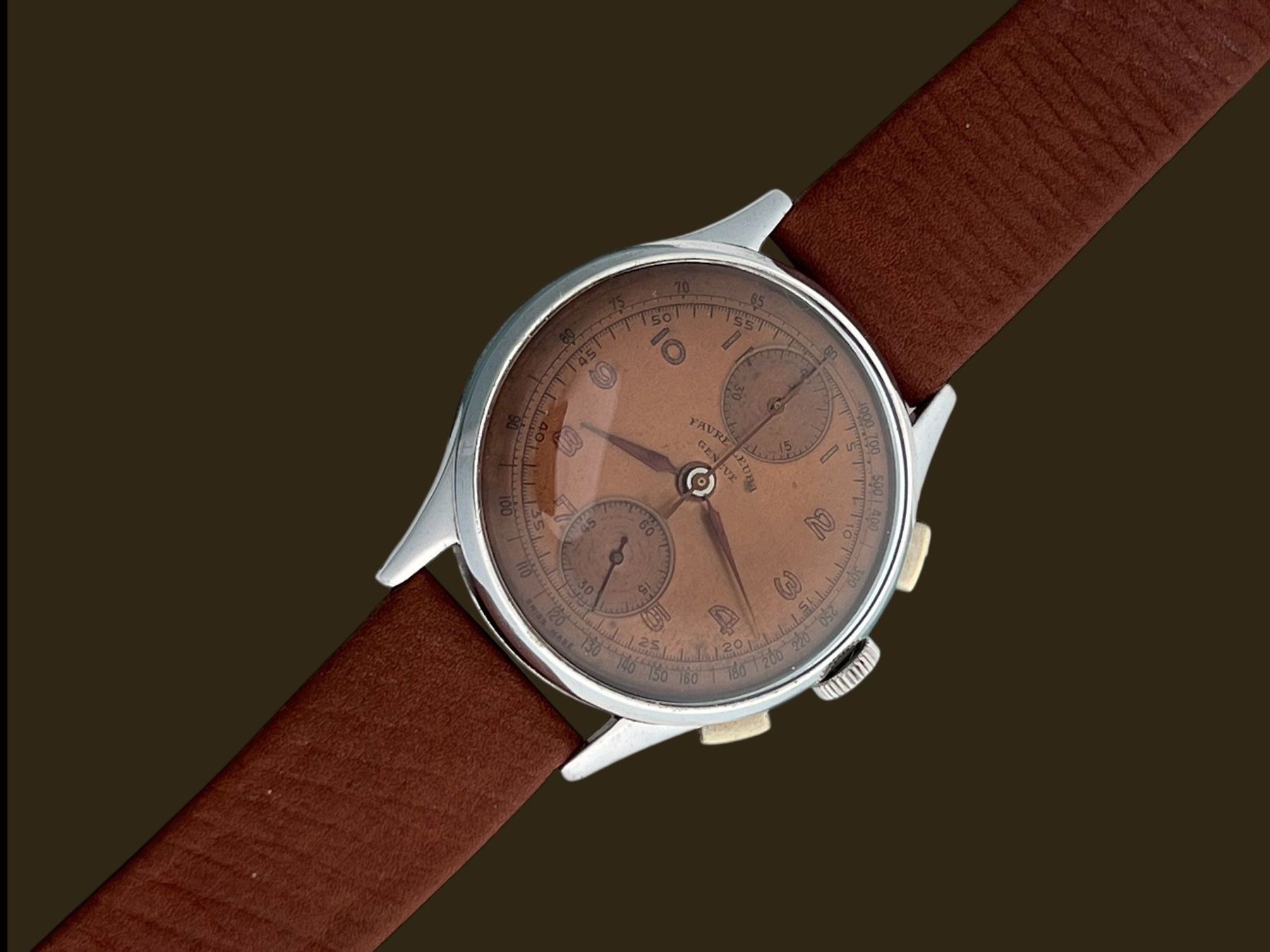 Favre Leuba Uhren: Favre Leuba Vintage Chronograph Salmon Dial – Gebraucht aus Morges von 24time 7